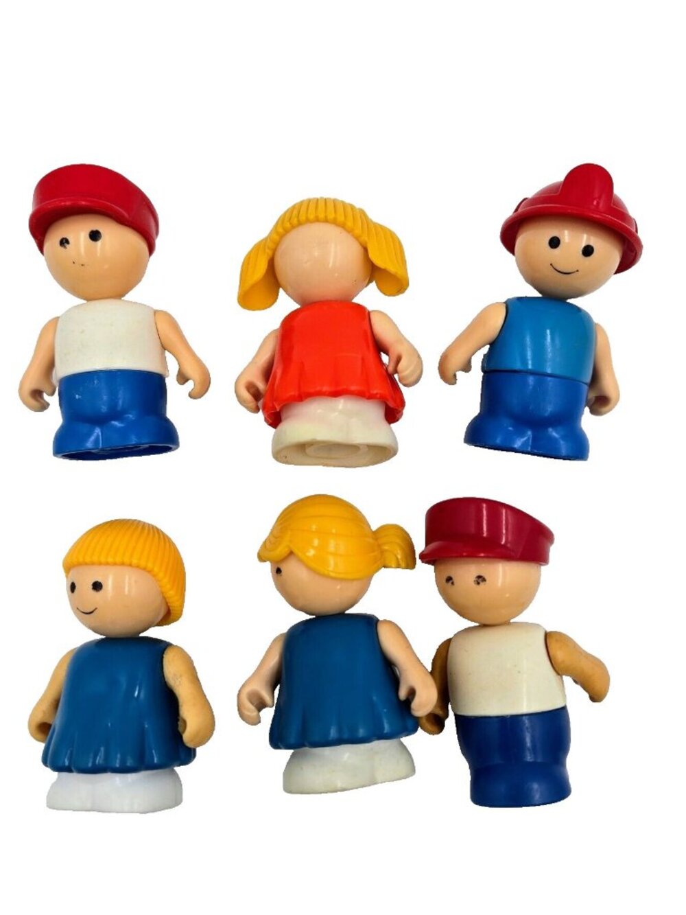 Vintage Lil Playmates Figures Playskool Plastic Lot Of 6 Read